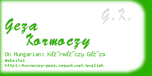 geza kormoczy business card